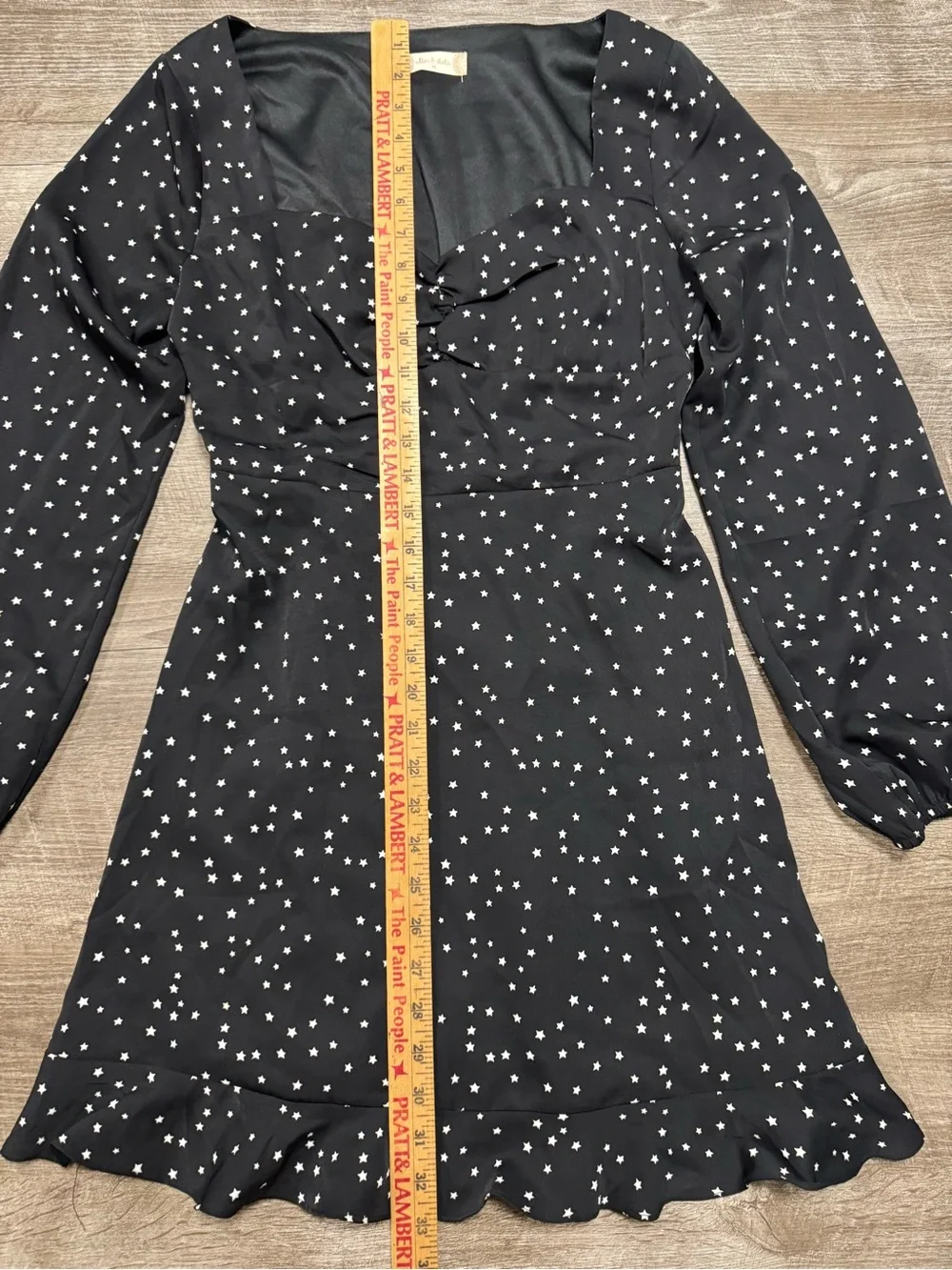 Altard State Long Sleeve Black Dress with White Stars Size Medium - Picture 4 of 8
